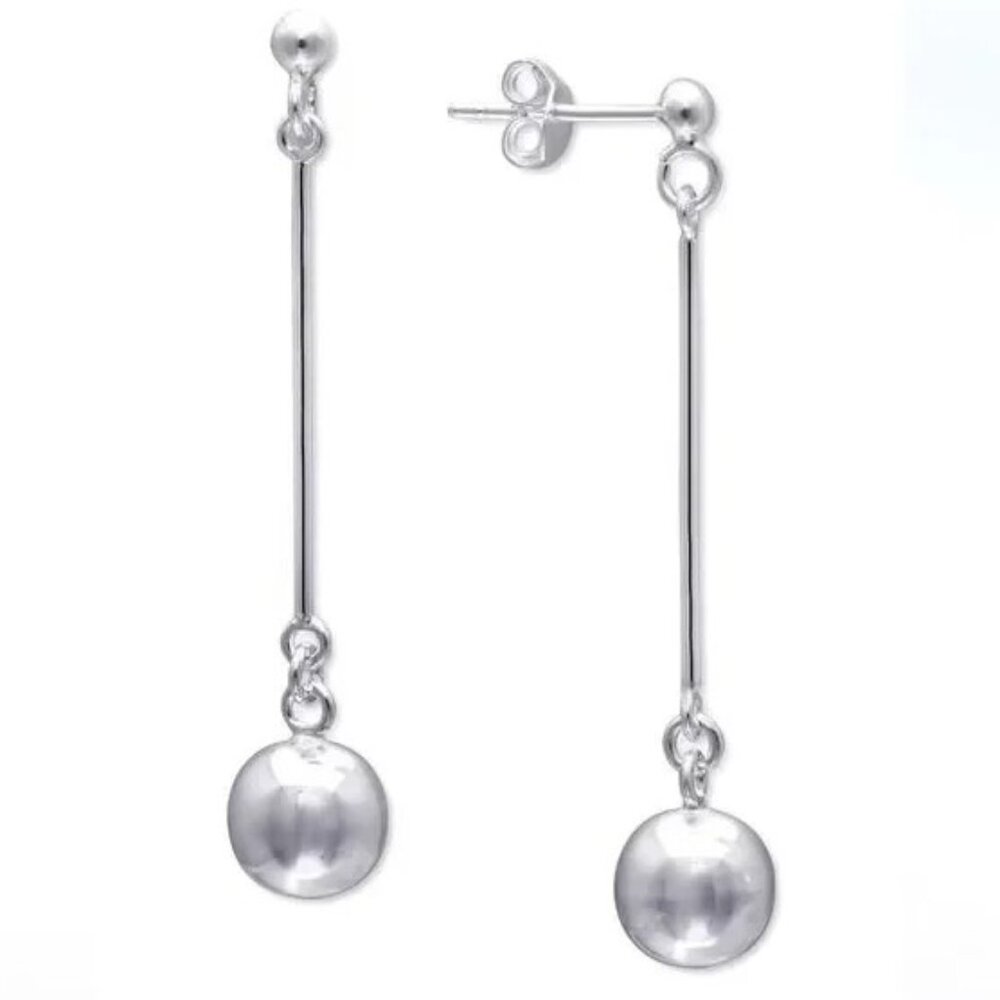 Giani Bernini Polished Ball Stick Drop Earrings in Sterling Silver